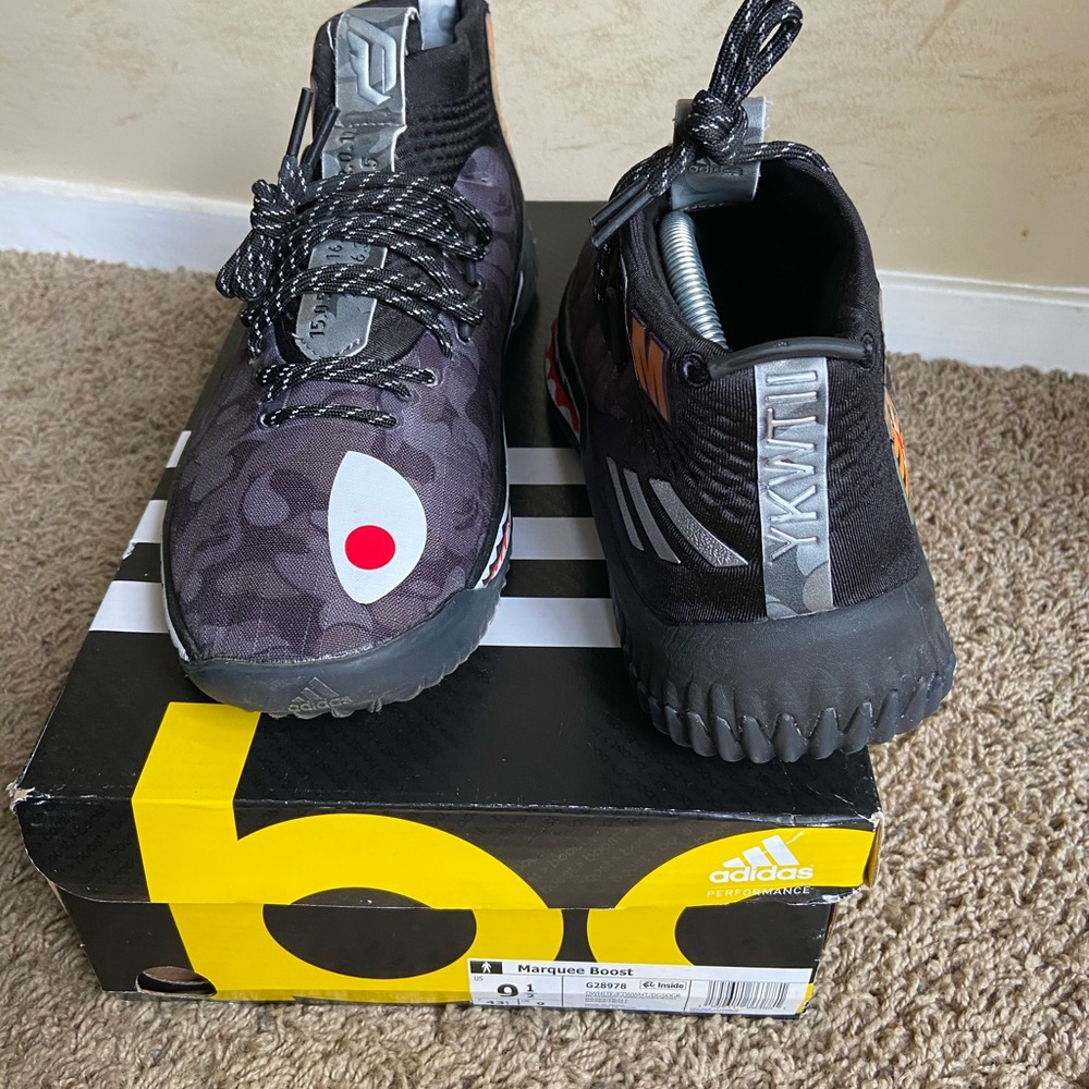 😎😎SOLD😎😎Adidas DAME 4 BAPE Black Camo - Picture 3 of 16